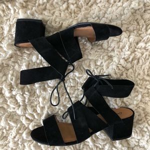 Black heeled sandals